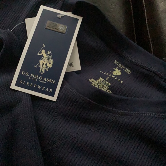 New Blue Polo Sleepwear top PIQUE - Picture 2 of 3